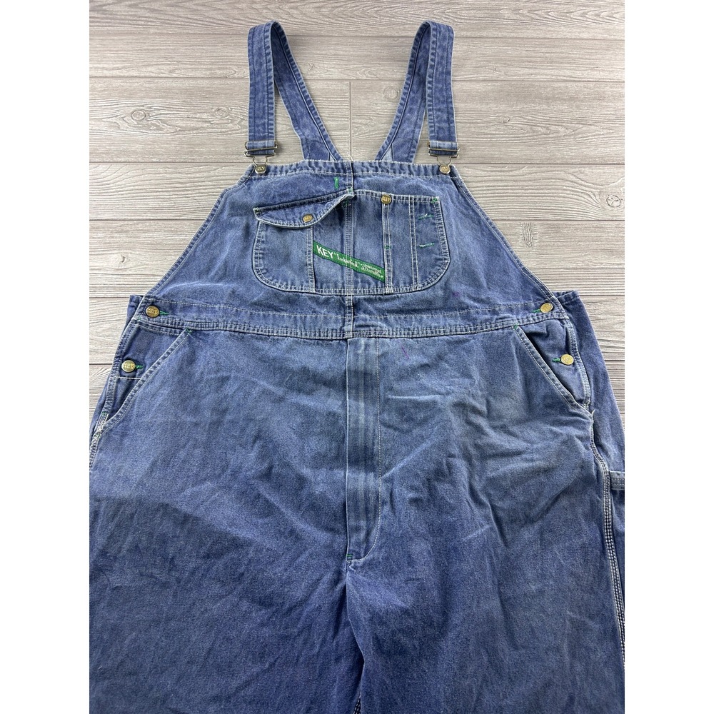 Key Imperial Aristocrat of Overalls Blue Denim Bibs 52x30 Style 273.41 Vintage